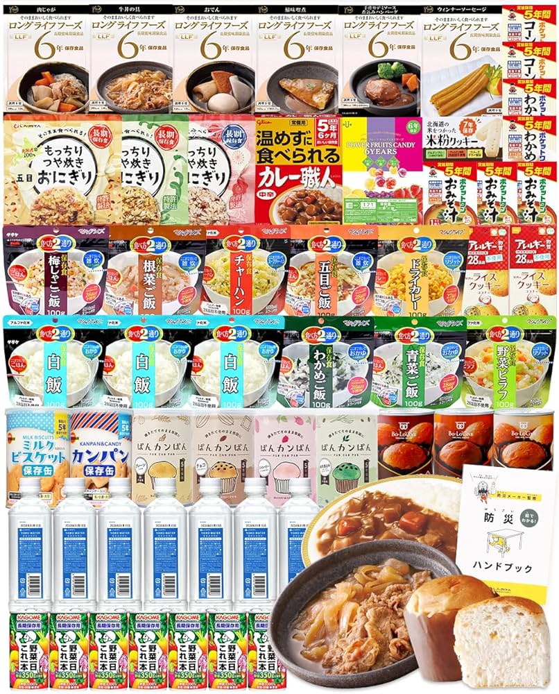 非常食の詰め合わせ Amazon.co.jp: 非常食 7日分 55品の 保存食 セット【KC】 充実の
